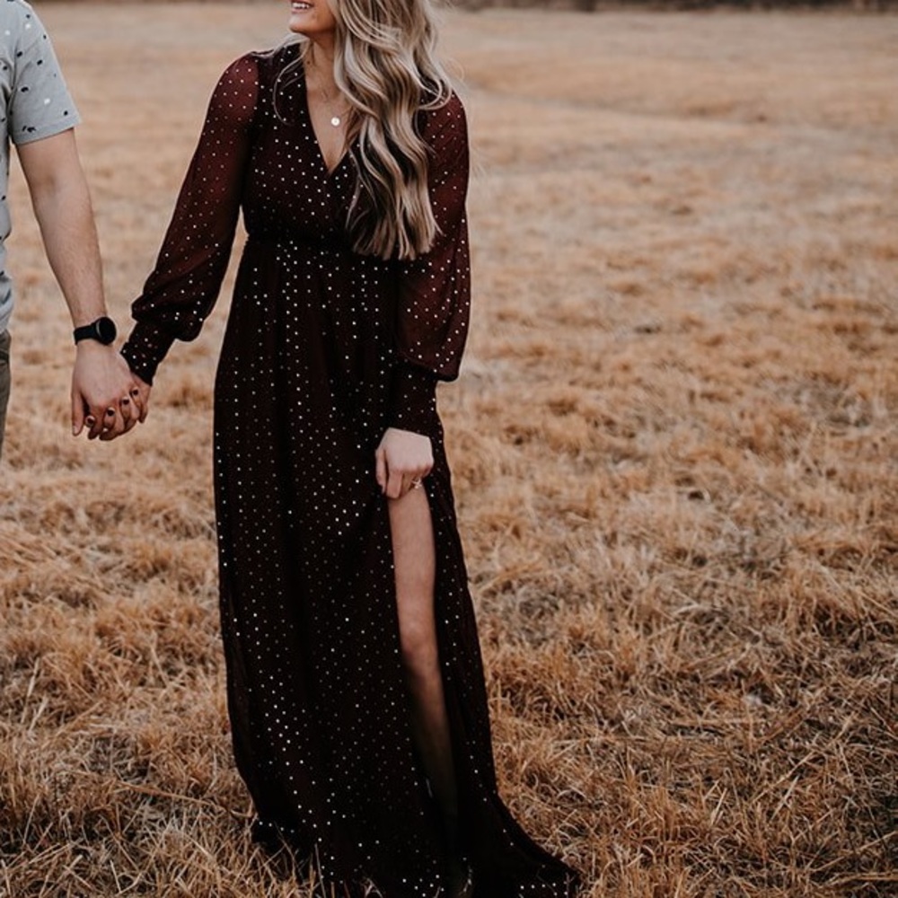 Abigail sparkle gown in mulberry